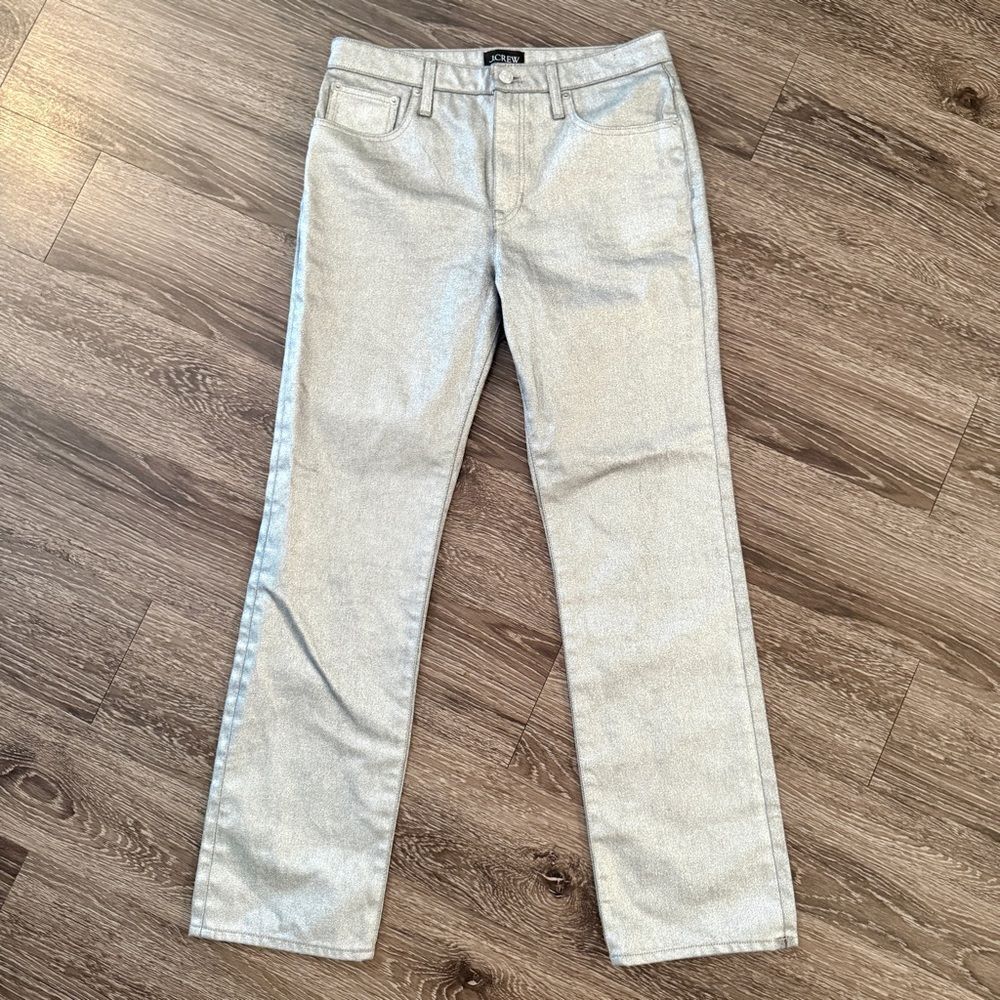 J. Crew Collection slouchy-straight jean in silver